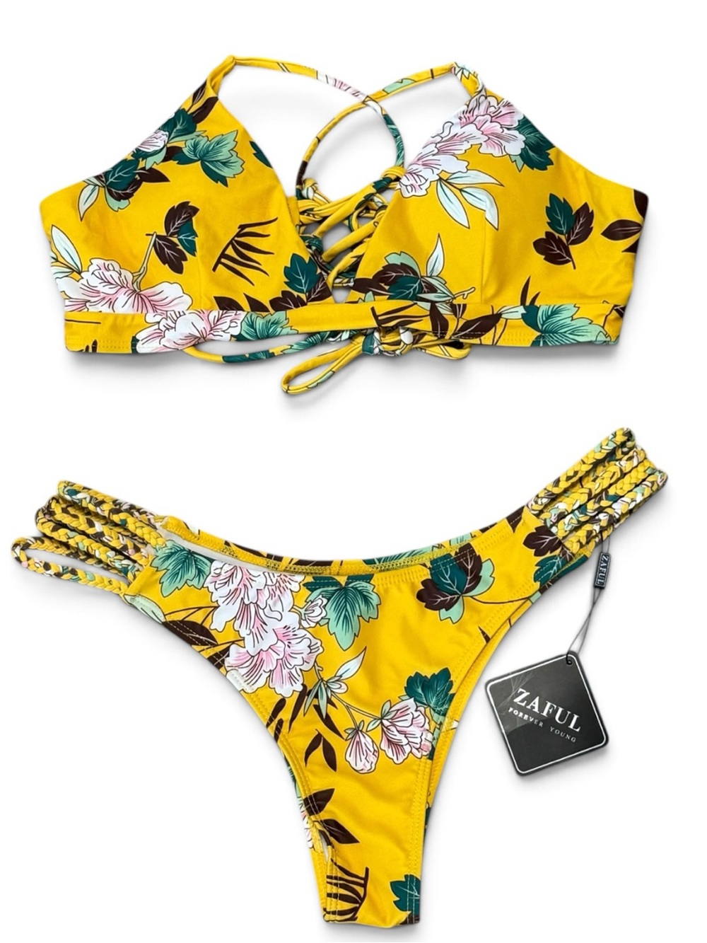 NWT Zaful 2pc Floral Bikini Size Large 8